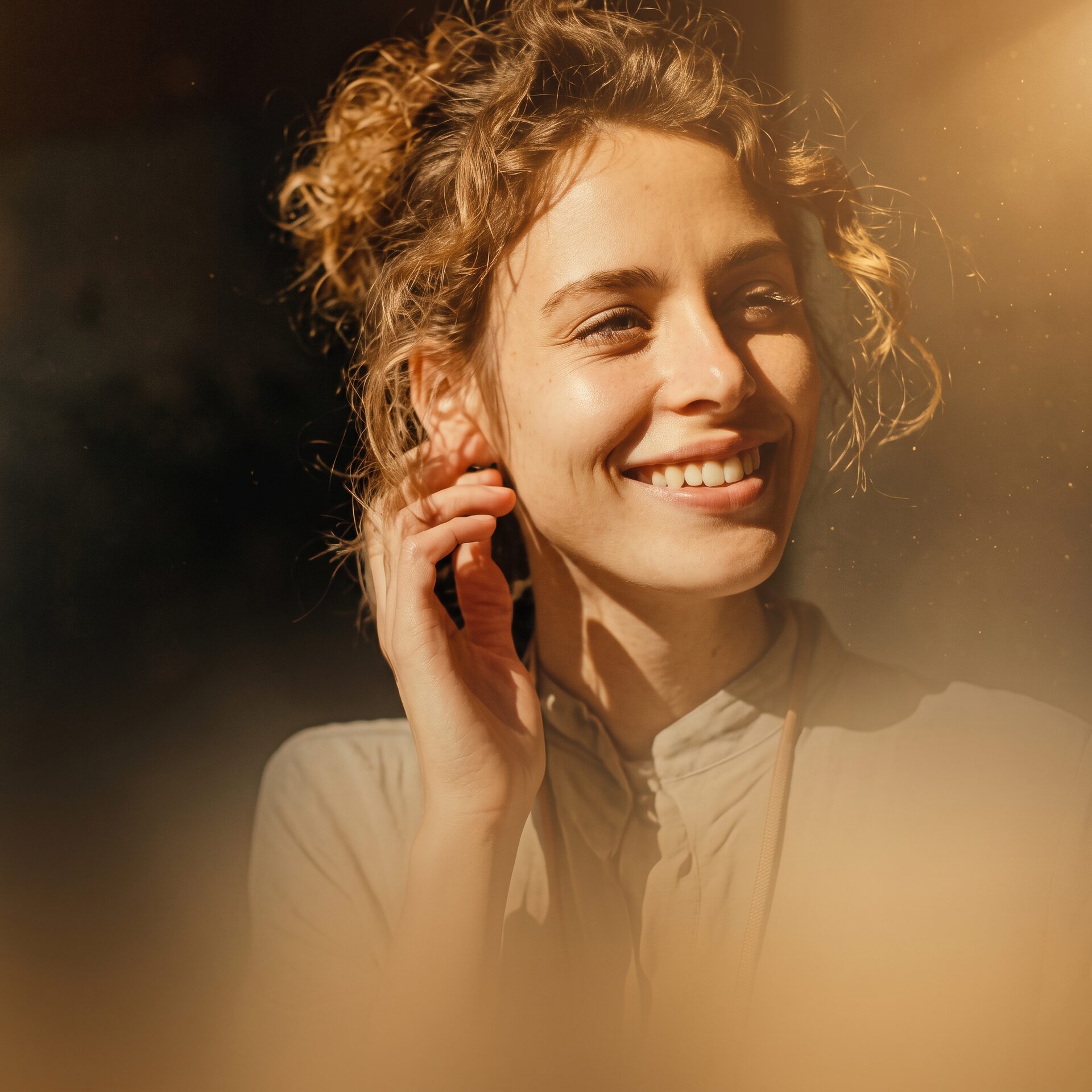Contractor smiling while taking a phone call