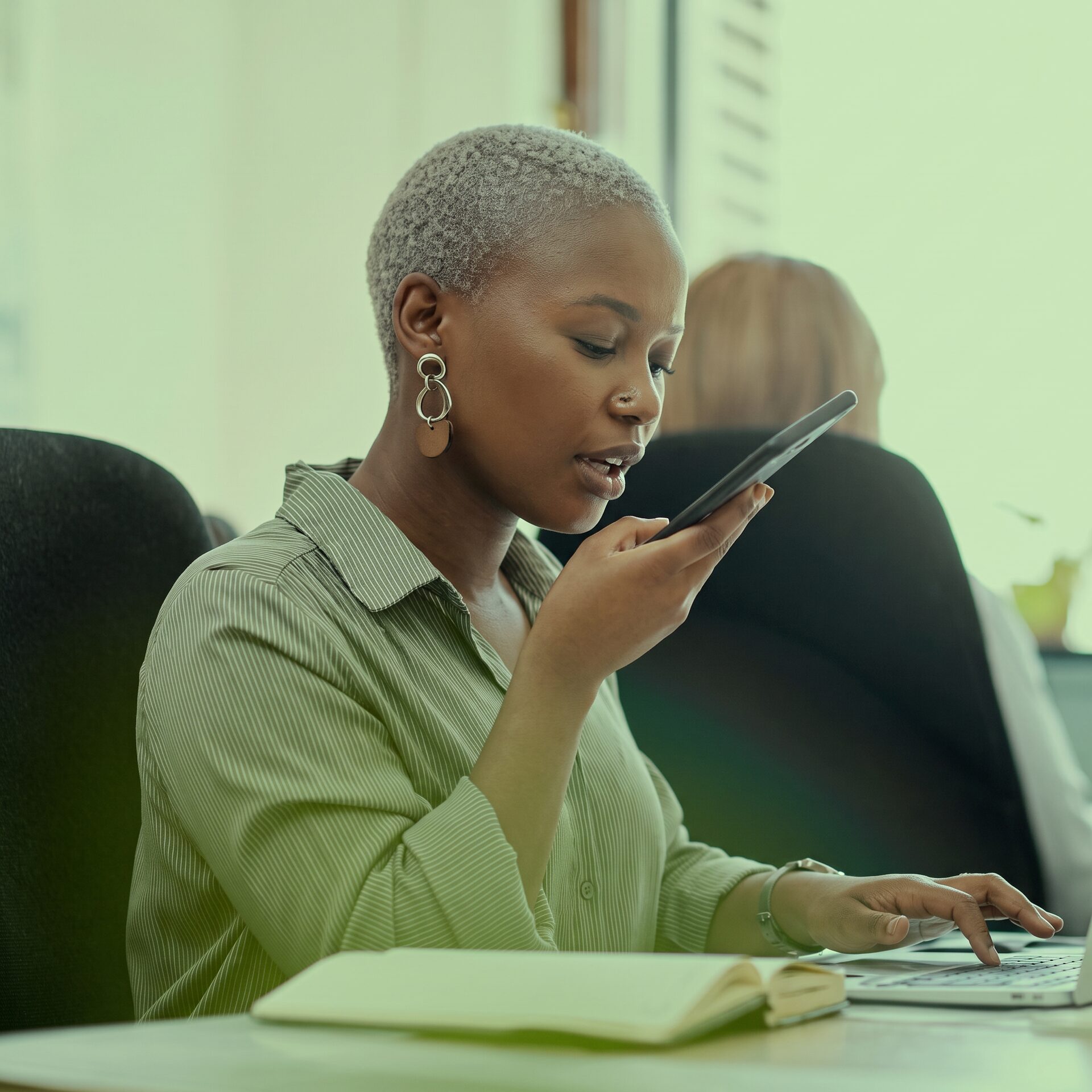 Recruiter on a call discussing a permanent hire